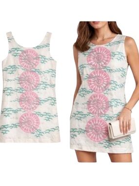 Lilly Pulitzer Delia mini shift dress in gotta pink flock seagull embroidered
